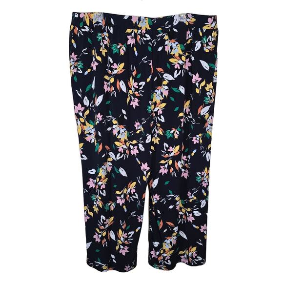Lane Bryant Women's Floral Print Wide Leg Pants Navy Blue Plus Size 26/28 - Picture 2 of 7